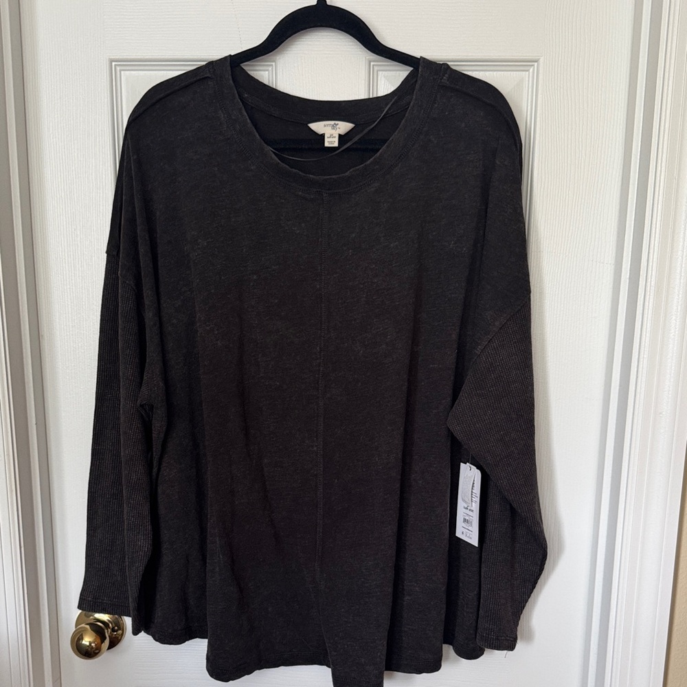 Terra & Sky Textured Scoop Neck Top Sz 3X
